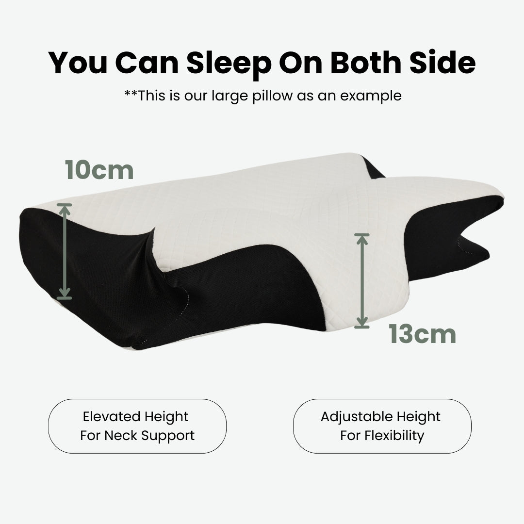 height guide of the serene island orthopedic memory foam pillow